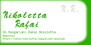 nikoletta rafai business card